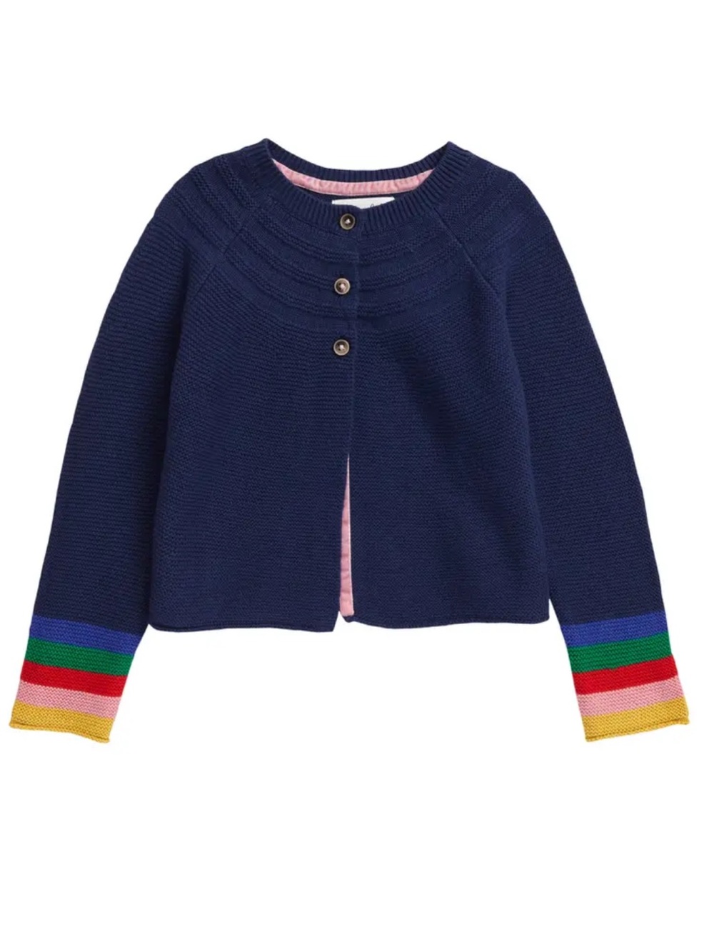 Mini Boden Navy rainbow toddler girl sweater cardigan 3-4 years